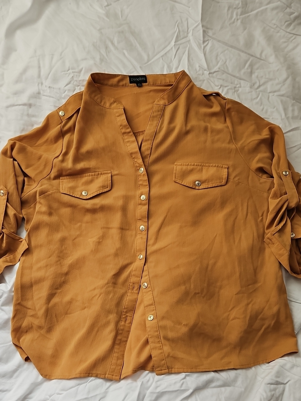 ✨️3 for $20 or 5 for $25✨️ Zenobia Dark Mustard Button Down Blouse